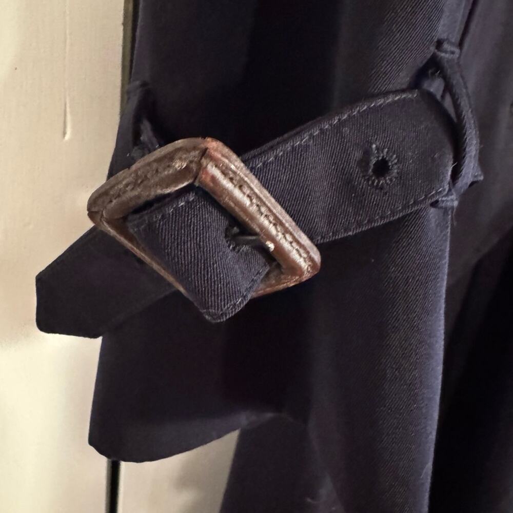 Ralph Lauren Purple Label Wool Trench Coat With Leather Buckles - Picture 6 of 16